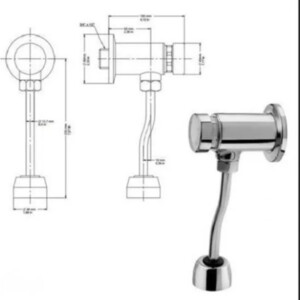 Deluxe: Urinal Valve, Chrome Plated