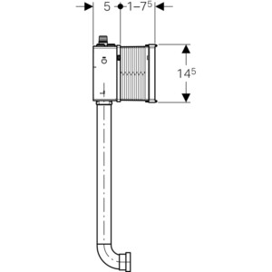 Housing for Urinal Flushing valve with pipe