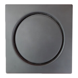 Stainless Steel Floor Drain; Flat Edge With Screwed Grill Cover; (15x15x0.18)cm, Matt Black