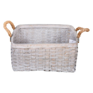 Domus: Square Willow Basket: (35x35x19)cm: Large, Grey