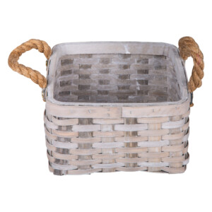 Domus: Square Willow Basket: (22x22x14)cm: Small, Grey