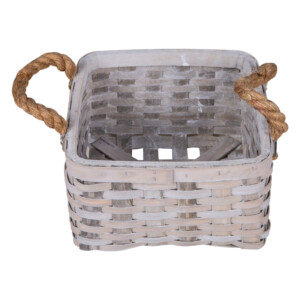 Domus: Square Willow Basket: (22x22x14)cm: Small, Grey