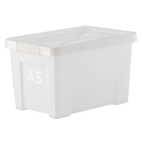 A5 Multi Purpose Storage Box With Lid-6.4Lts, White