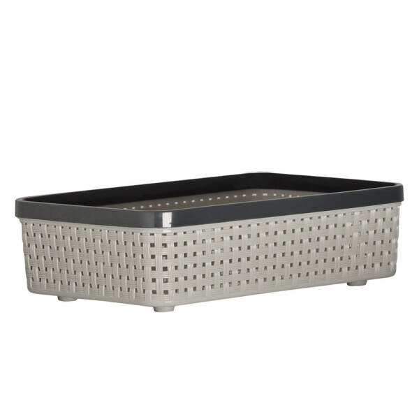 Sann Storage Basket; Extra Small, Soft Grey/Dark Grey