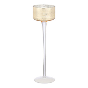 Valen Plus Glass Candle Holder; (8.6x8.6x30)cm, Gold