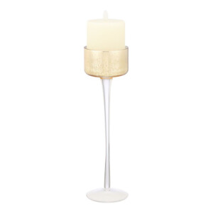 Valen Plus Glass Candle Holder; (8.6x8.6x30)cm, Gold