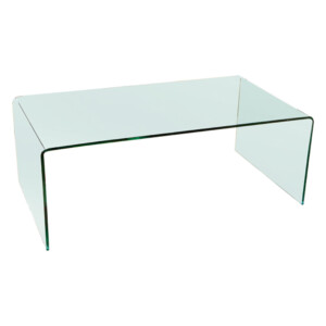 Coffee Table-Glass Top: (120x66x43.2)cm, Clear