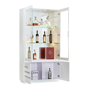 Display Cabinet: (10x4x19)cm, Glossy White