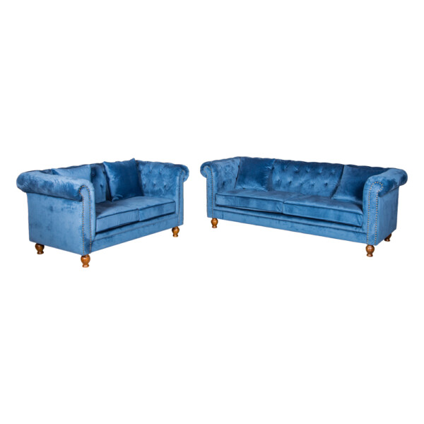 Fabric Sofa; 5-Seater (3+2), Blue