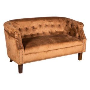 Fabric Sofa: 2-Seater(Love Seat); (142x72x74)cm, Gold Brown