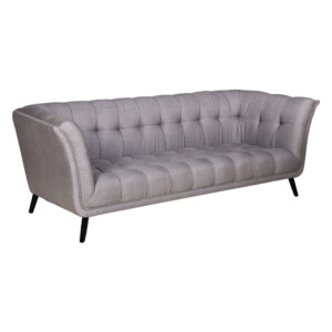 Fabric Sofa: 3-Seater; (222x92x78)cm, Grey