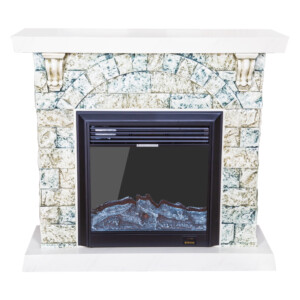 Decorative Fire Place + Heater: (120x40)cm, Matt Stone