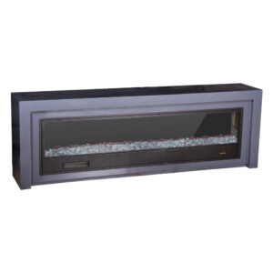 Decorative Fire Place + Heater: (180x32x60)cm, Matt Dark Grey