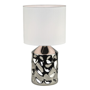 Domus: Porcelain Table Lamp; 60W, E27x1, Chrome/Off White