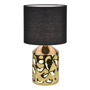 Domus: Porcelain Table Lamp; 60W, E27x1, Gold/Black