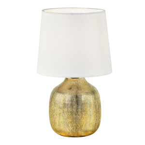 Domus: Porcelain Table Lamp; 40W, E14x1, Gold/Off White