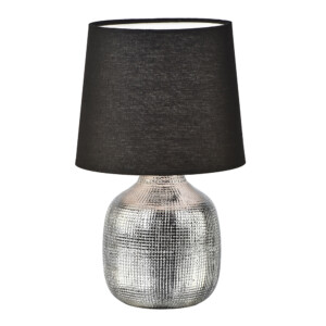 Domus: Porcelain Table Lamp; 40W, E14x1, Silver/Black