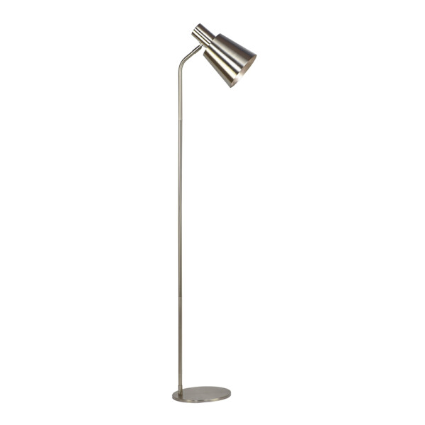 Domus: Metal Floor Lamp; 25W, E14x1, Satin Nickel