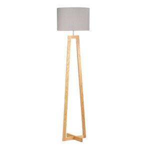 Domus: Wood Floor Lamp; 60W, E27x1, Grey