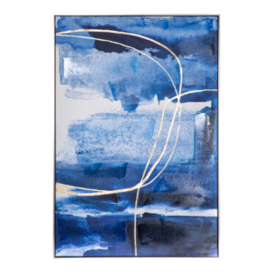 Blue Abstract Oil Painting With Frame: (100x100x2.2)cm