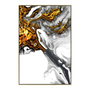 Abstract Gold/Grey Splash Canvas Painting: (120x80)cm