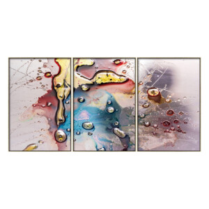 Water Splash Abstract Canvas Painting Set: 3pc, (90x60)cm