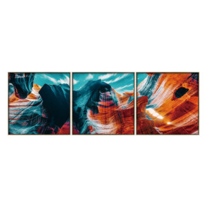 Abstract Color Splash Canvas Painting Set: 3pc, (60x60)cm