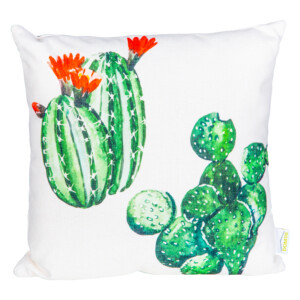 Domus: Cactus Outdoor Pillow; (45x45)cm, Green/White
