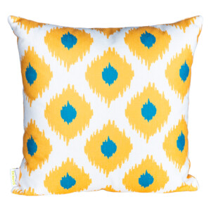 Domus: Diamond Design Outdoor Pillow; (45x45)cm, Yellow/Blue/White