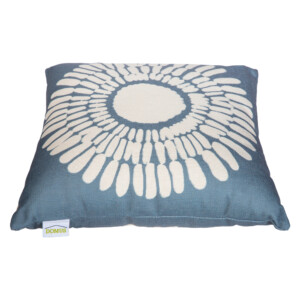 Domus: Flower Outdoor Pillow; (45x45)cm, Navy Blue/White