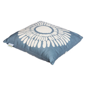 Domus: Flower Outdoor Pillow; (45x45)cm, Navy Blue/White