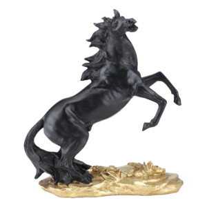 Steed Horse Sculpture; (9.5x25x29.5)cm, Black