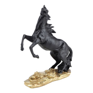 Steed Horse Sculpture; (9.5x25x29.5)cm, Black