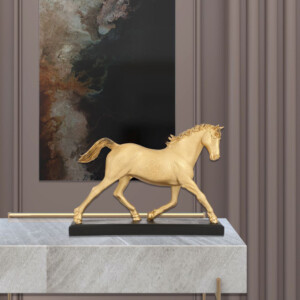 Farshana Horse Sculpture; (45x12.5x33)cm, Gold