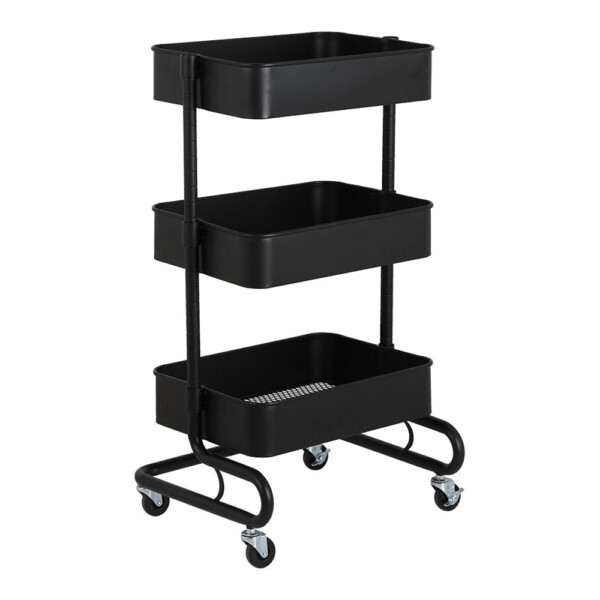 Elviro/N 3-Tier Storage Cart; (46x38x81)cm, Black