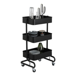 Elviro/N 3-Tier Storage Cart; (46x38x81)cm, Black