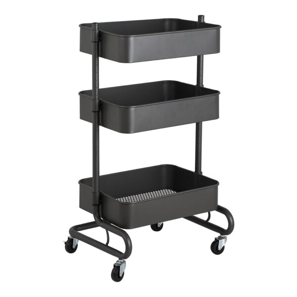 Elviro/N 3-Tier Storage Cart; (46x38x81)cm, Grey