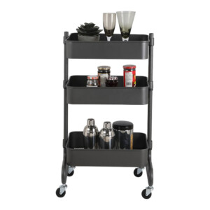 Elviro/N 3-Tier Storage Cart; (46x38x81)cm, Grey