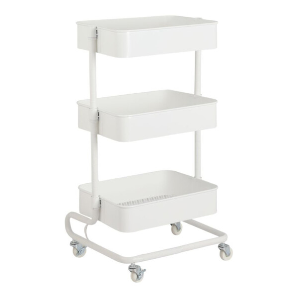 Elviro/N 3-Tier Storage Cart; (46x38x81)cm, White