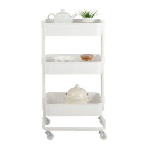 Elviro/N 3-Tier Storage Cart; (46x38x81)cm, White