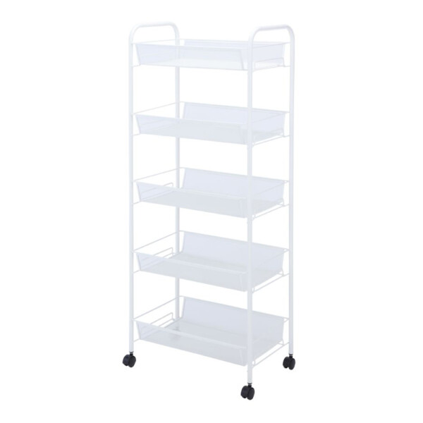 Smart 5-Tier Steel Storage Cabinet; (43.5x26x104)cm, White