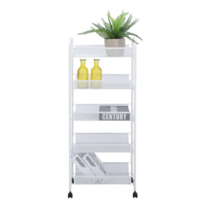 Smart 5-Tier Steel Storage Cabinet; (43.5x26x104)cm, White