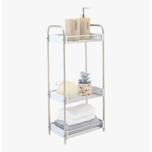 Rocky 3 Tier Storage Shelf BS03 SL: (16x27x58.7)cm, Silver