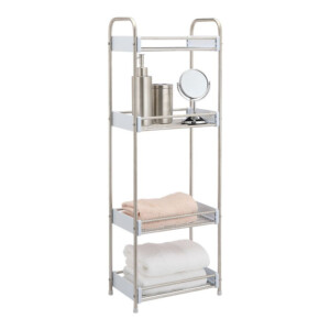 Rocky 4 Tier Storage Shelf BS04 SL: (27x16x76.2)cm, Silver