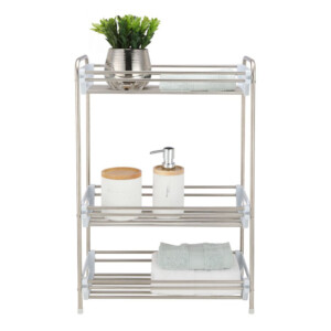 Rocky 3 Tier Storage Shelf DR03W SL: (20.4x40.2x57.8)cm, Silver