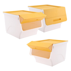 Otello Stackable Storage Box, 34Lts; (38x45.5x31)cm, Yellow