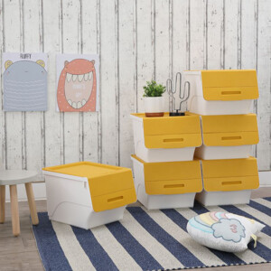 Otello Stackable Storage Box, 34Lts; (38x45.5x31)cm, Yellow