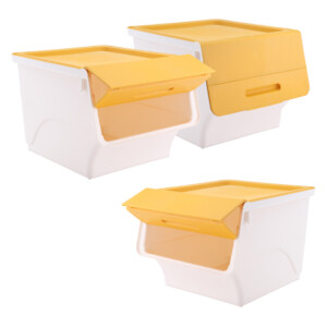 Otello Stackable Storage Box, 24Lts; (28.5x45.5x31)cm, Yellow