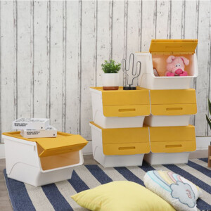 Otello Stackable Storage Box, 24Lts; (28.5x45.5x31)cm, Yellow