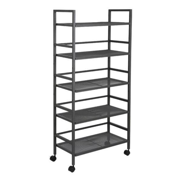 Maxx 5-Tier Storage Shelf + Wheels; )59x30x126.7)cm, Grey
